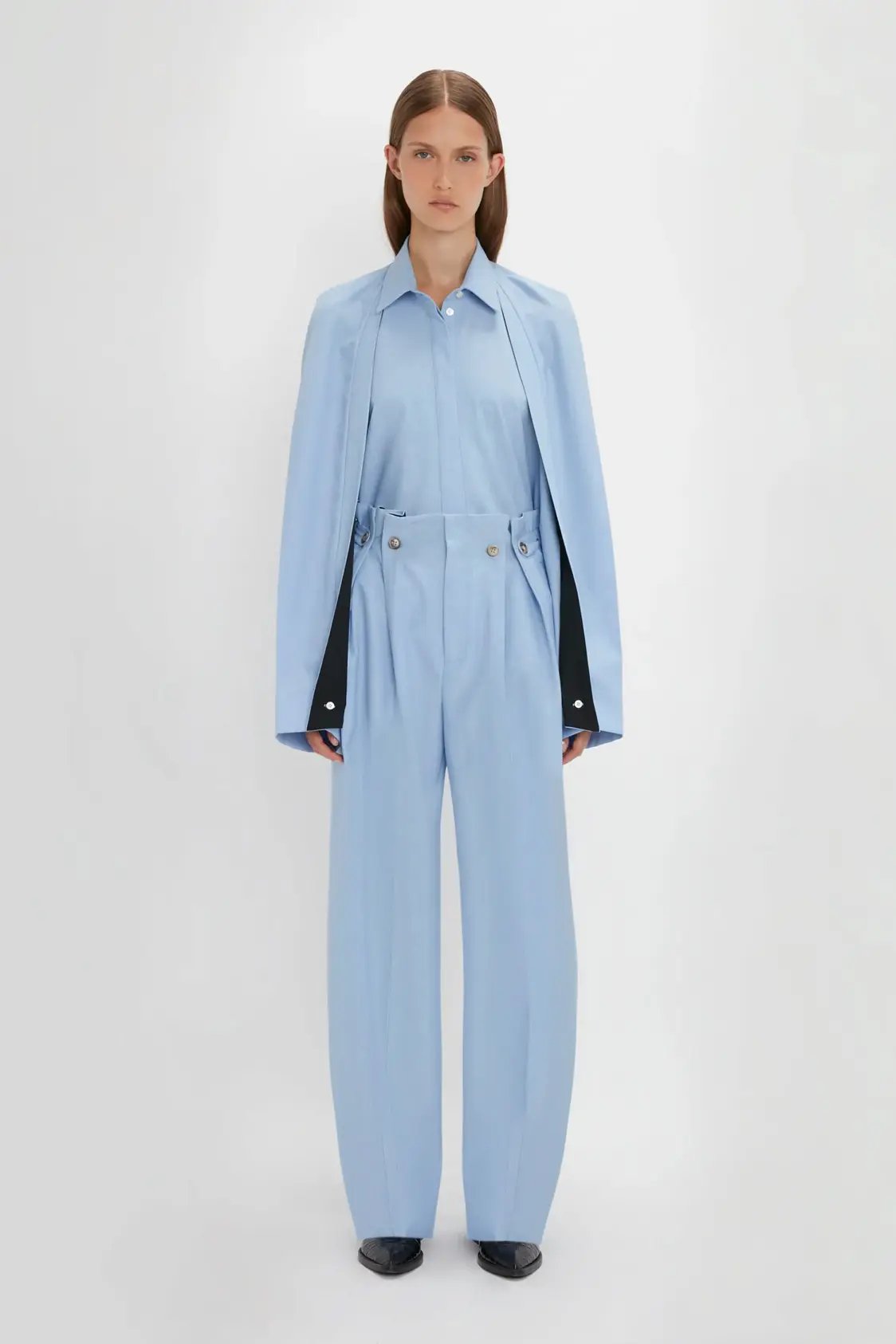 Exclusive Cropped Tuxedo Trouser In Blue